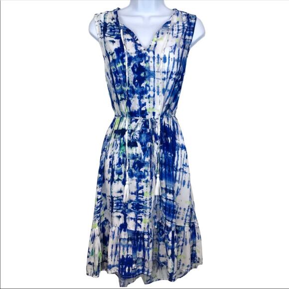 Beach Lunch Lounge Lou Lou Blue Tie Dye Dress - Picture 2 of 12